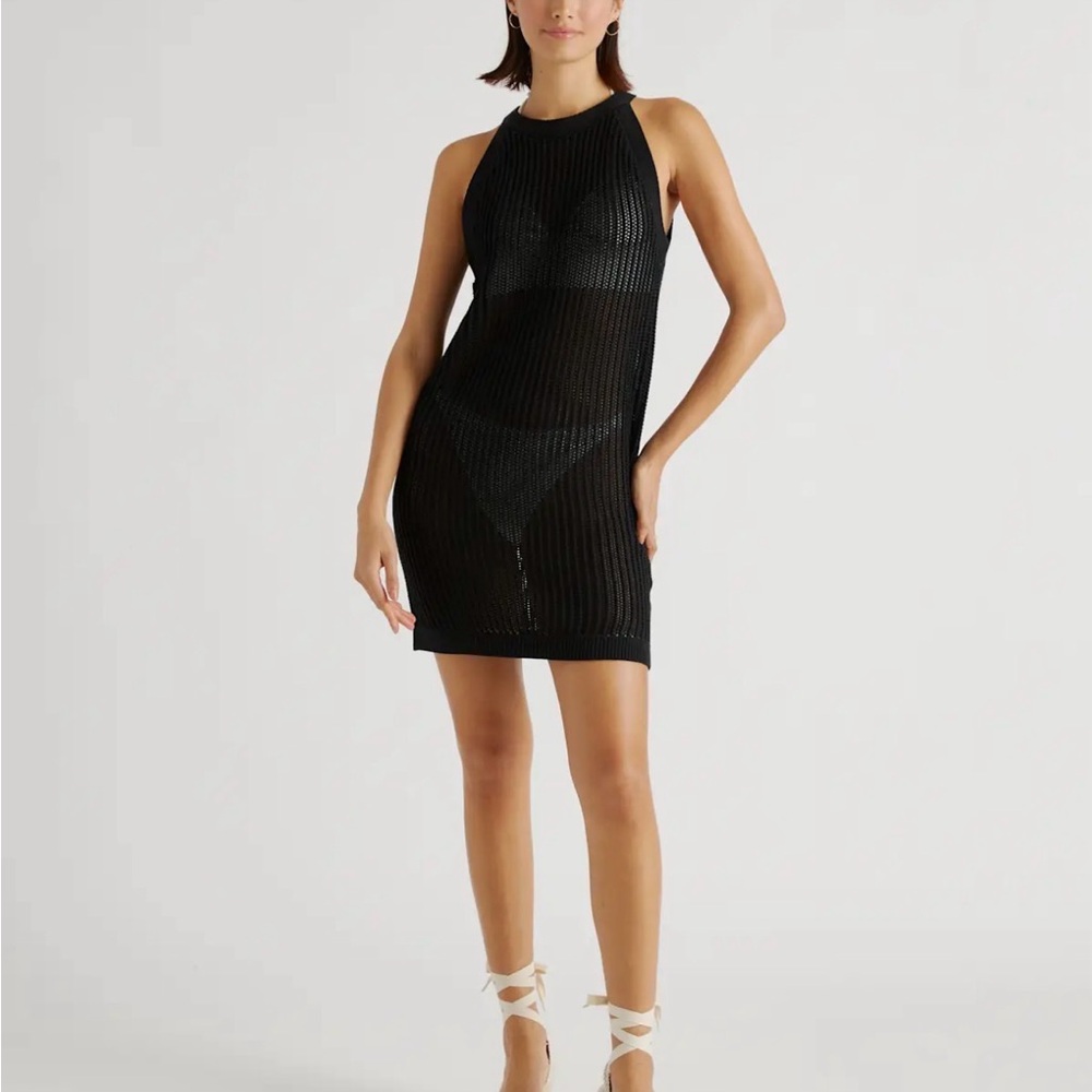 Quince 100% Cotton Crocheted Swim Coverup Mini Dress